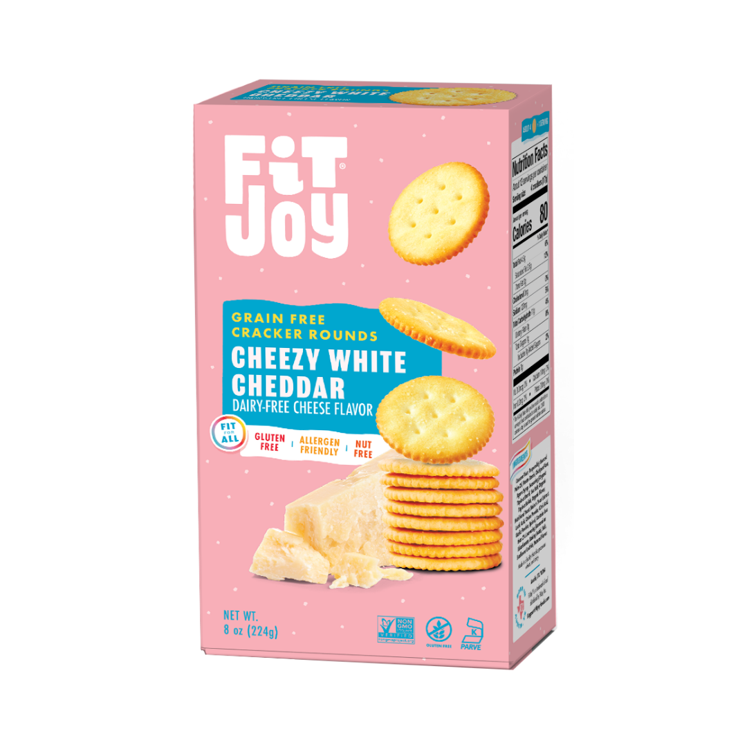 Cheezy White Cheddar Cracker Rounds – FitJoy Foods
